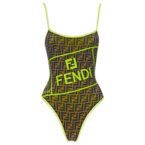 fendi logo one-piece swimsuit|fendi neon bikini.